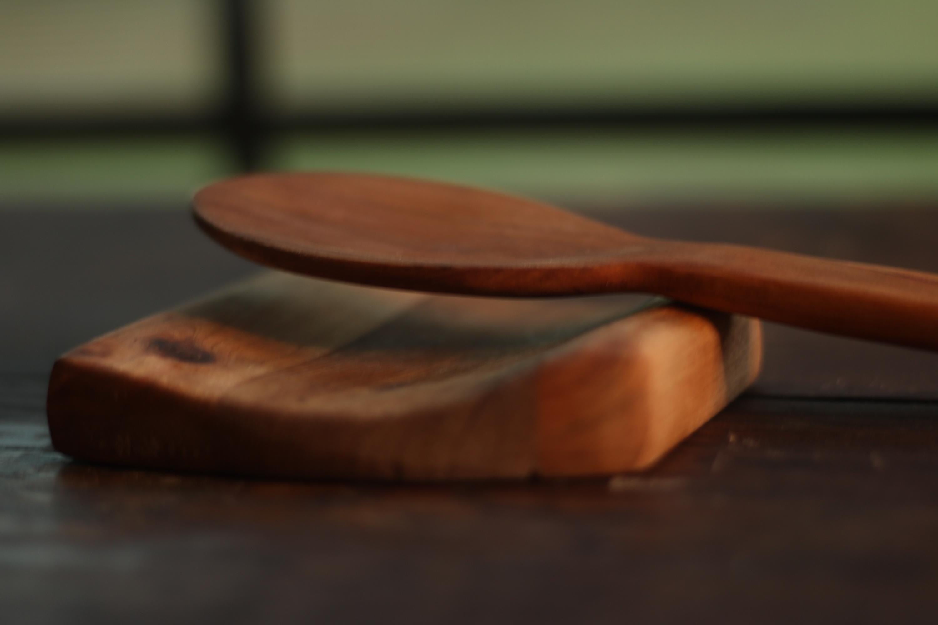 Red oak/cherry Spoon rest 4x4in